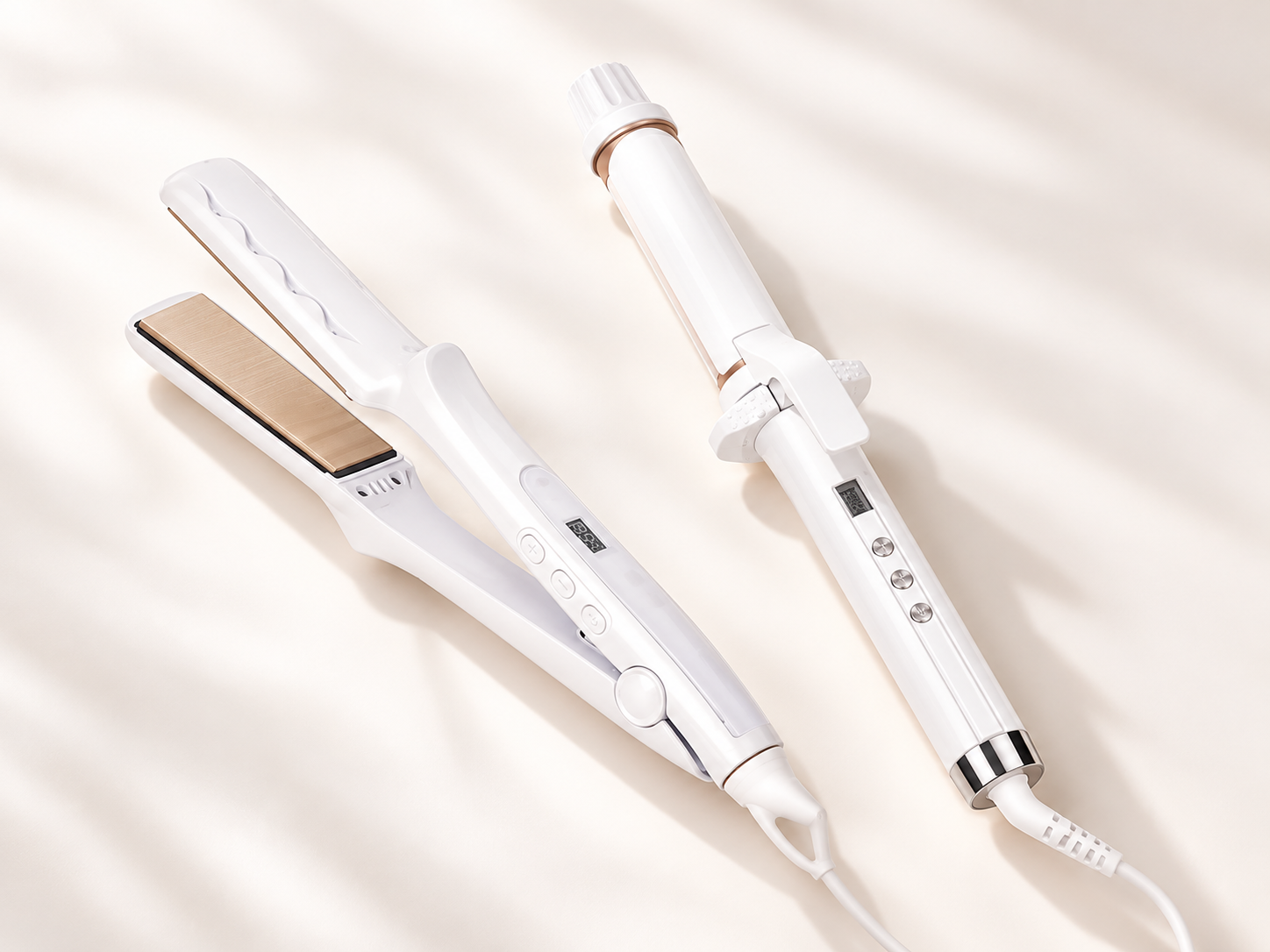 ストレートアイロンとカールアイロンのイメージ